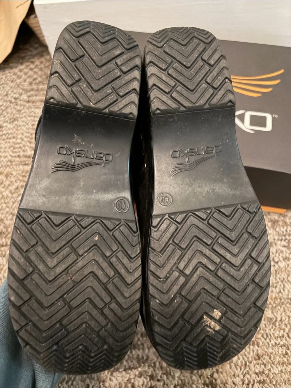Dansko Black Leather professional oiled Slip-On Clogs 40